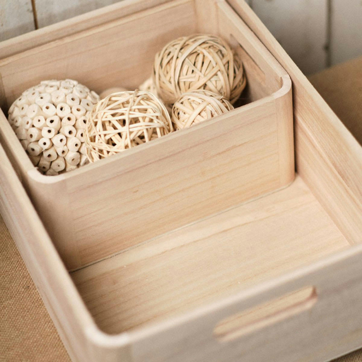 INDIES - Set de trois caisses en bois