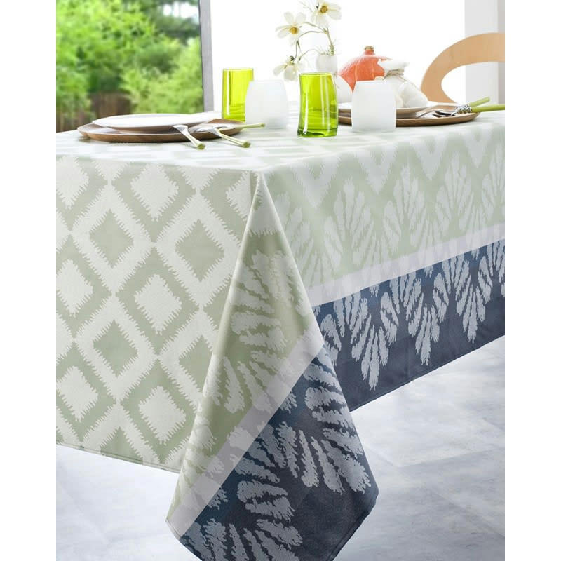 IPANEMA - Nappe jacquard enduit acrylique celadon 160x250 cm
