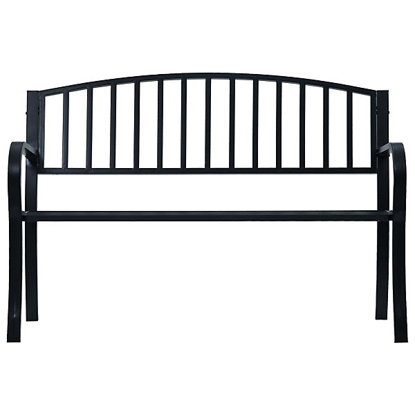 Banc de jardin meuble de patio noir Helloshop26