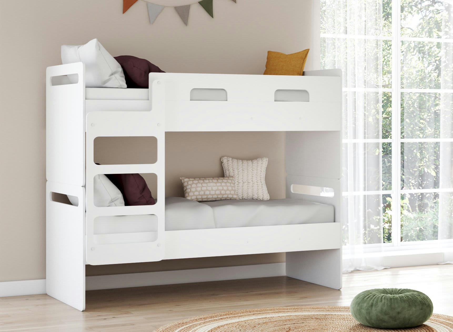 LEVIS - Lit superposé séparable 90x190 Blanc