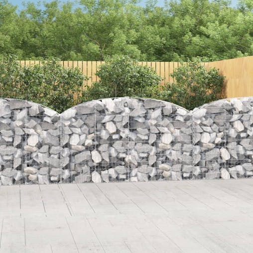 NNEVL Arched Gabion Basket 200x30x100/120 cm Galvanised Iron