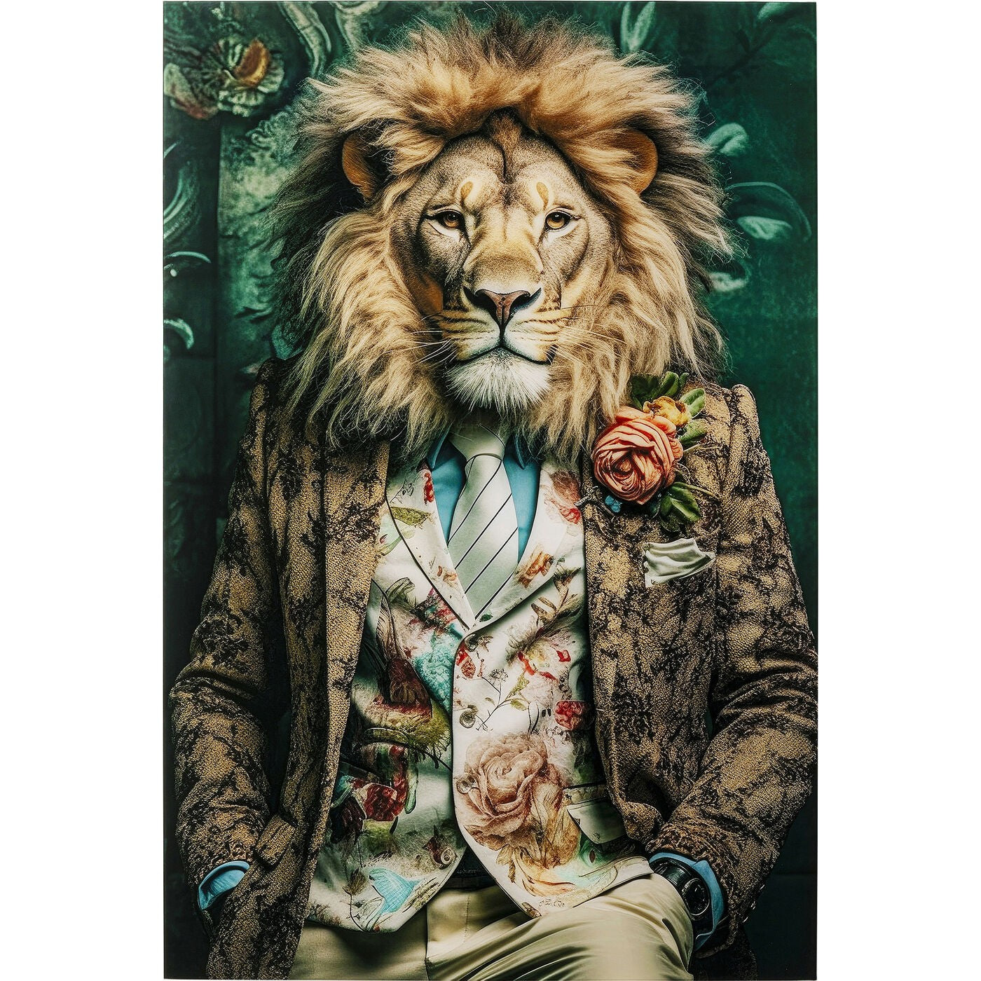Kare Design Wandfoto leeuw pak 100x150cm