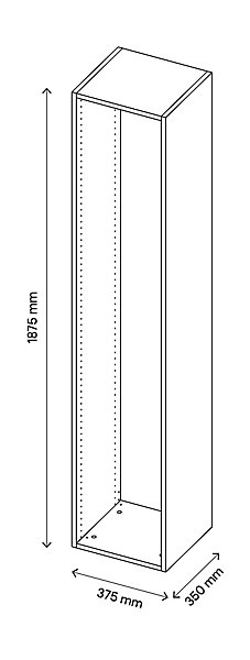 Caisson noir GoodHome Atomia H. 187,5 x L. 37 x P. 35 cm