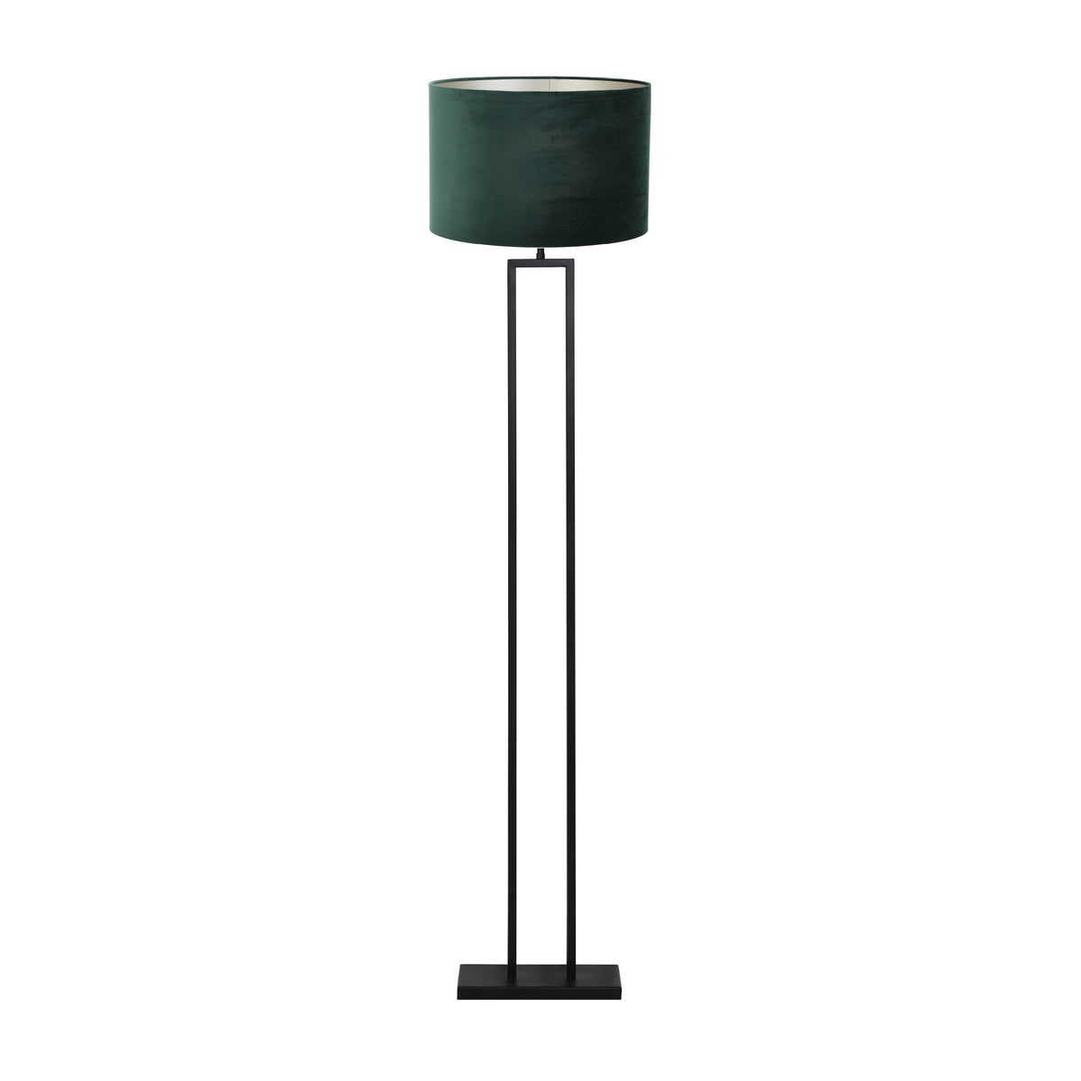 Light & Living vloerlamp Shiva/Velours - zwart, donkergroen - 40x40x170cm