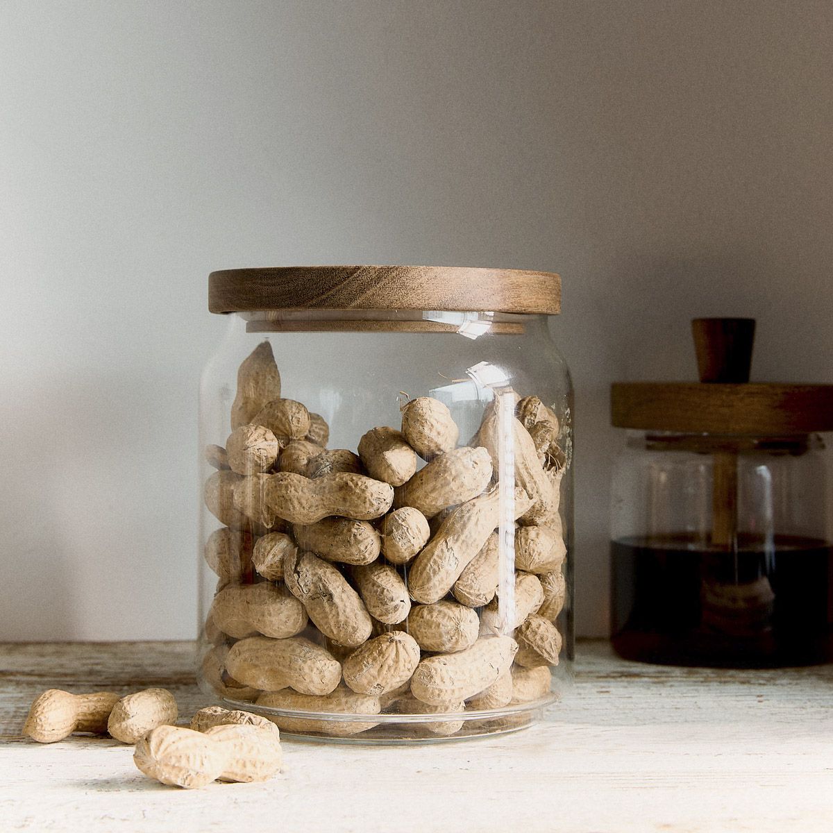 Pojemnik GABIN szklany z akacjowym wieczkiem 1,3 L