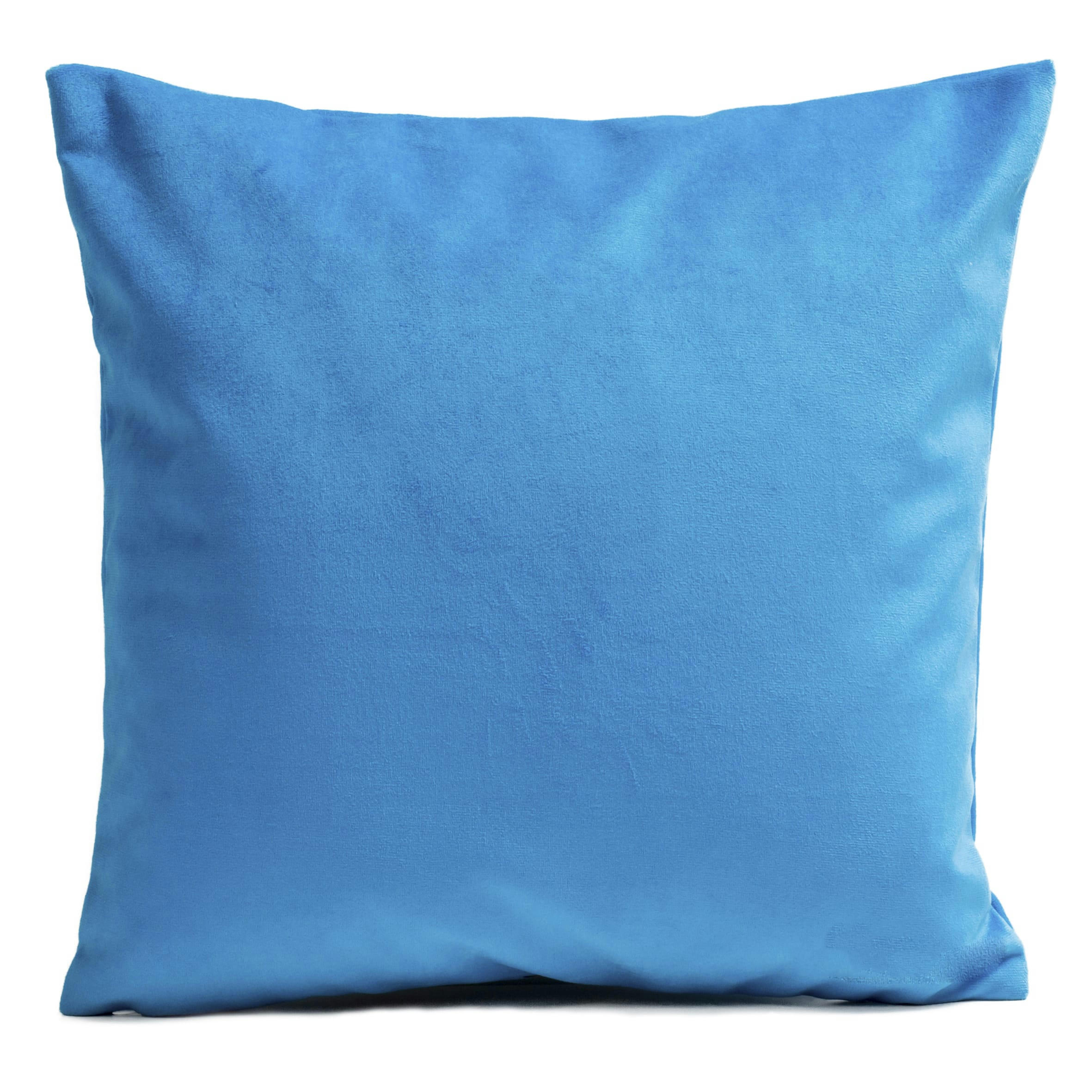 - Coussin uni suédine bleu 40x40cm