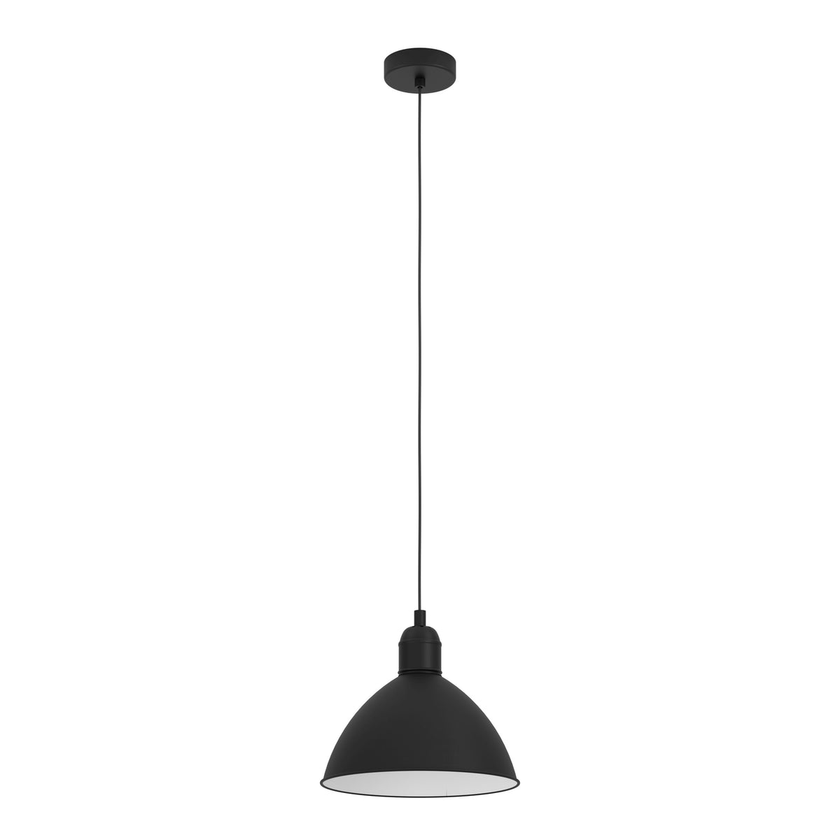 EGLO hanglamp Priddy - e27 - ø 30,5 cm - zwart/wit - staal