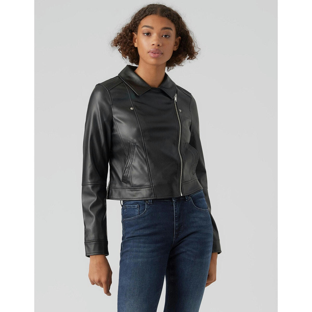 Blouson zippé en simili