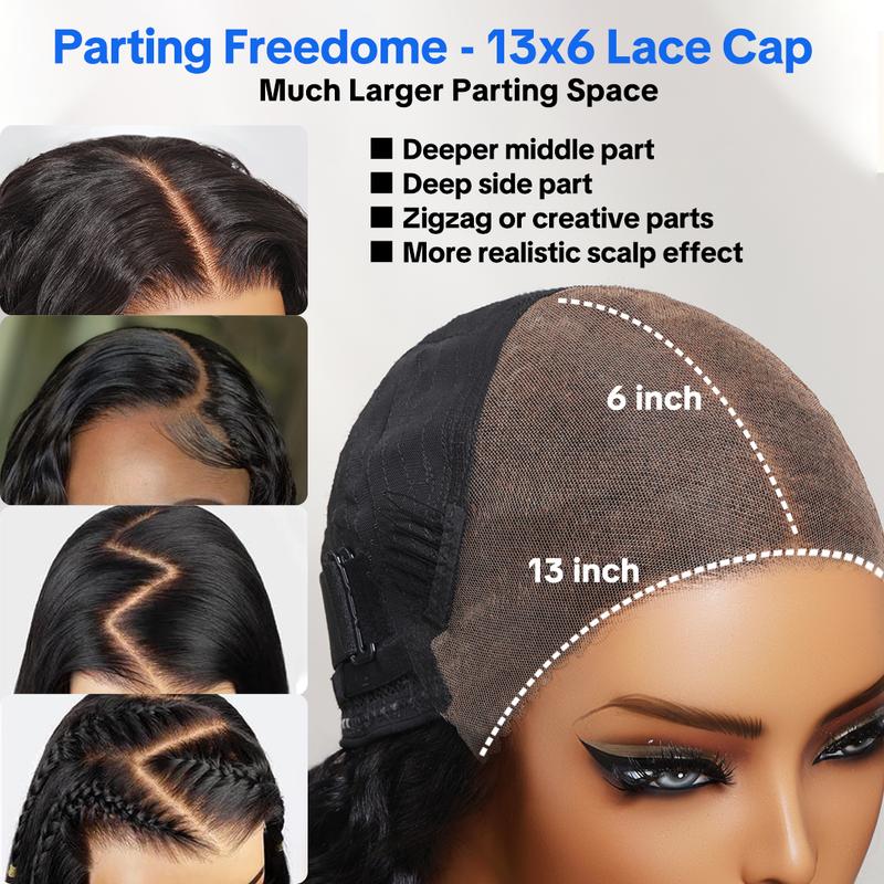 【HOT】Nadula 13x6 Lace Water Wave Human Hair Wig With Drawstring 200% Density Pre Cut Pre Bleached Glueless Wigs Transparent Ready To Wear Skinmelt HD Lace Frontal