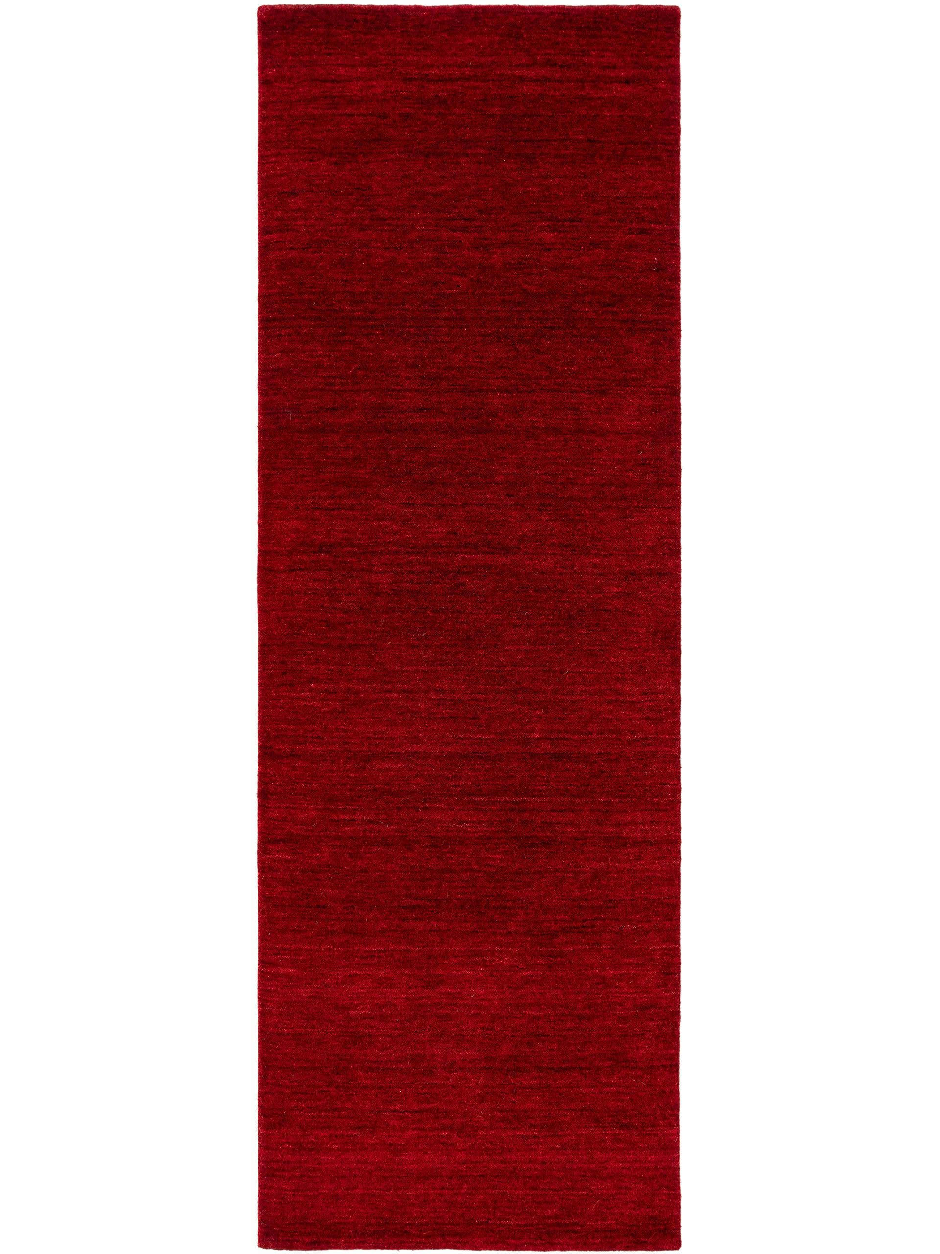 JAMAL - Tapis de couloir en laine rouge 80x300