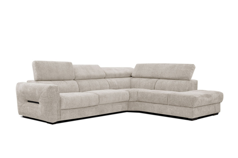 CALVERA Sofa narożna 5 osobowa prawa, ecru