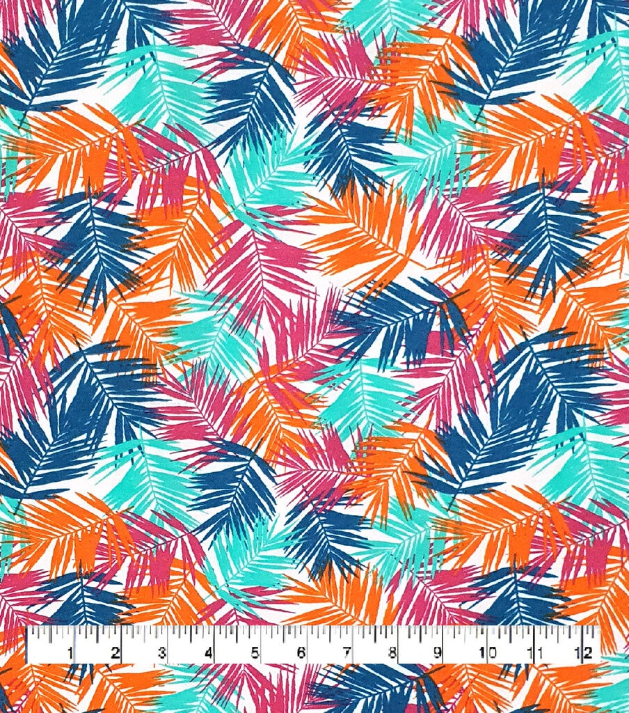 Super Snuggle Graphic Multi Leaves Flannel Fabric