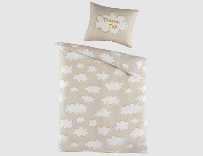 Bettwäsche Kinder Wolke Creme 100x135cm