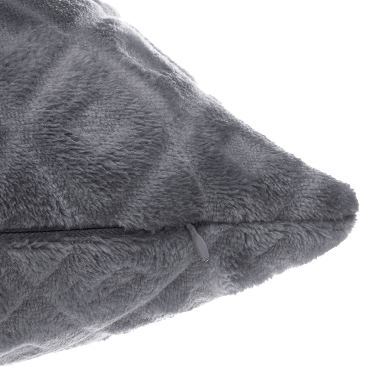 Cushion diamond patterns, flannel Slate grey, 40x40 cm
