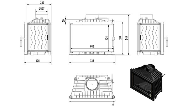 Insert cheminée WIKTOR 14 DECO