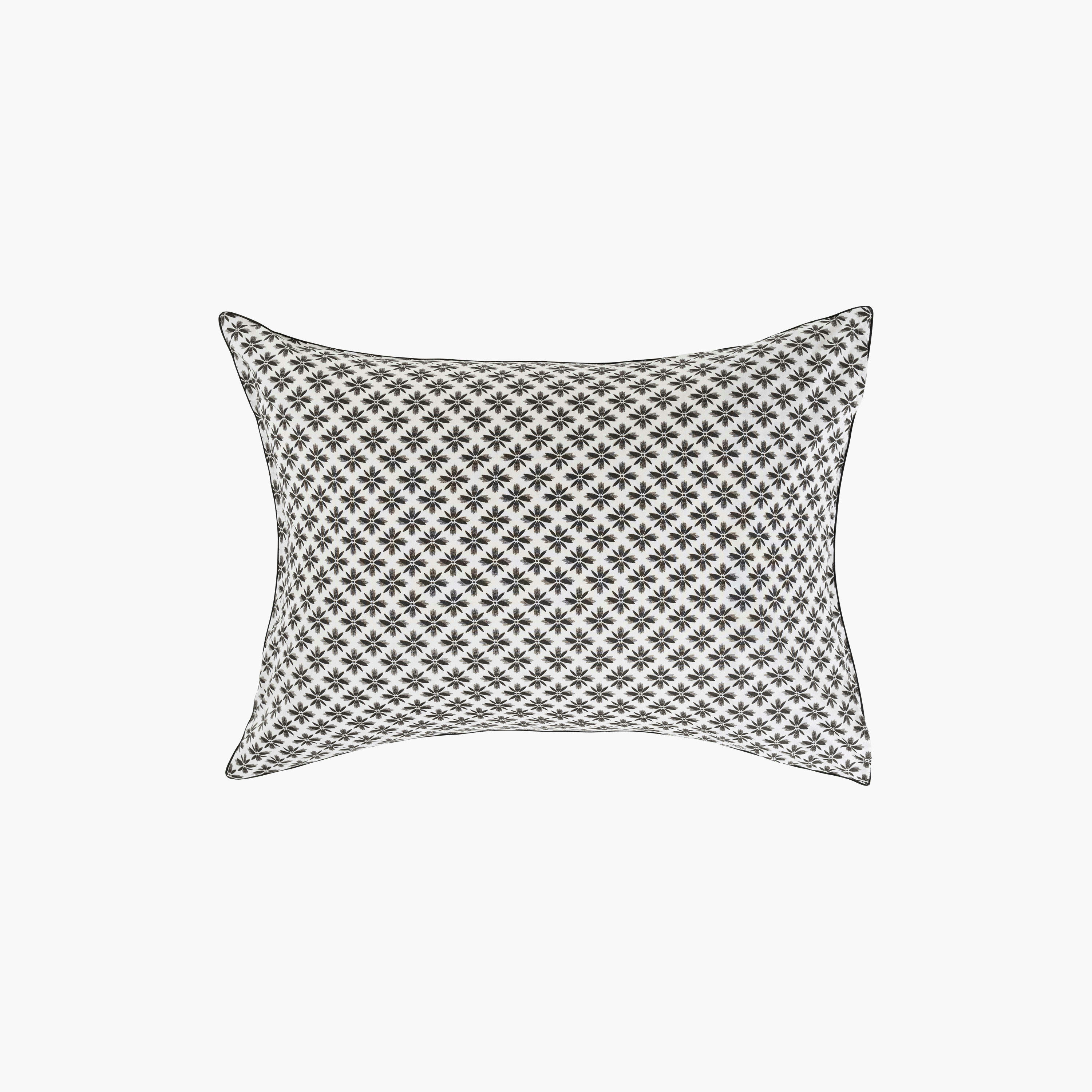 AZULEJOS - Taie d'oreiller rectangulaire réversible percale de coton  blanc 50x70