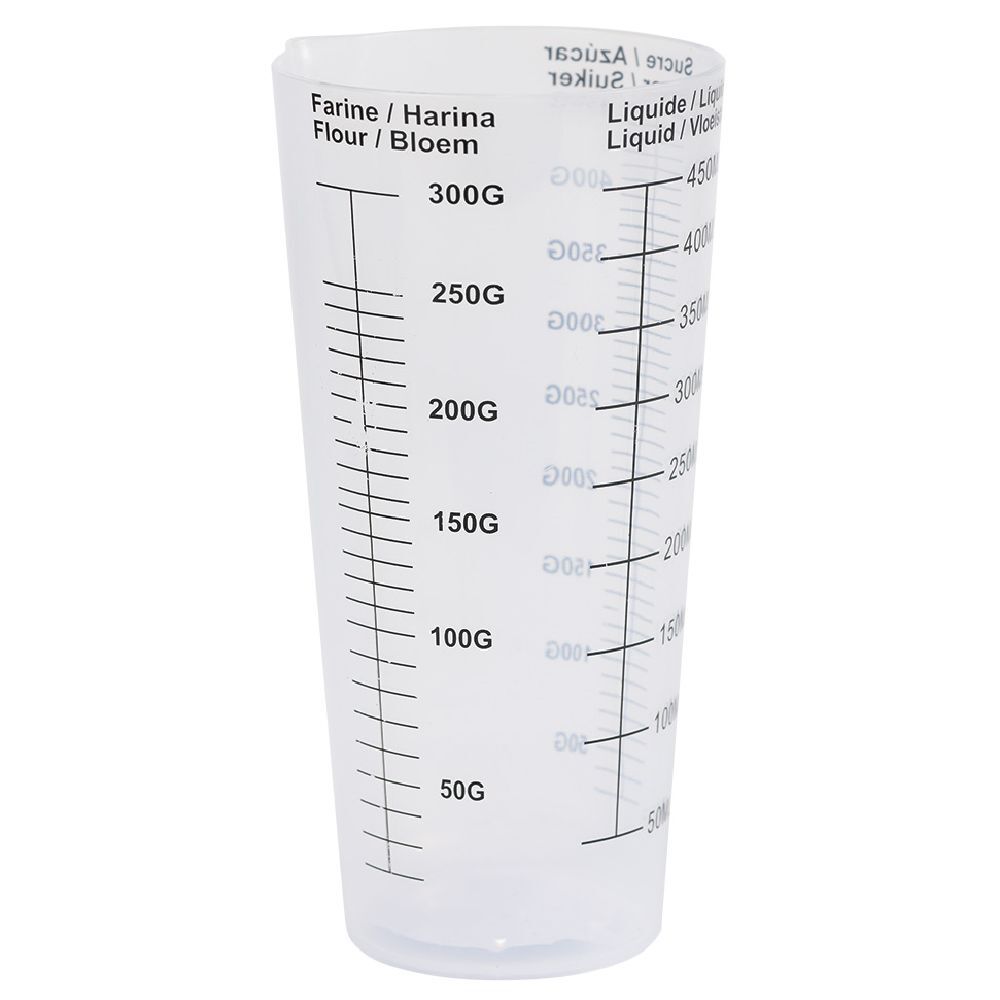 Verre doseur en plastique blanc