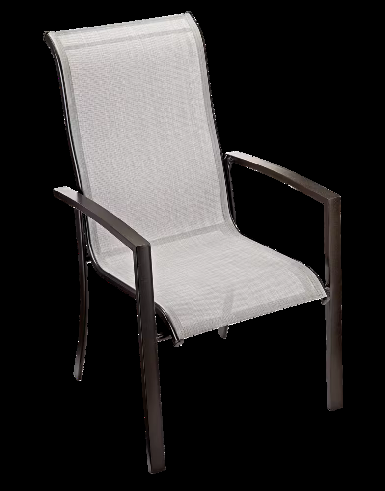 For Living Bluebay Sling Steel Outdoor Patio Accent Chair, Grey, 29x24x40-in