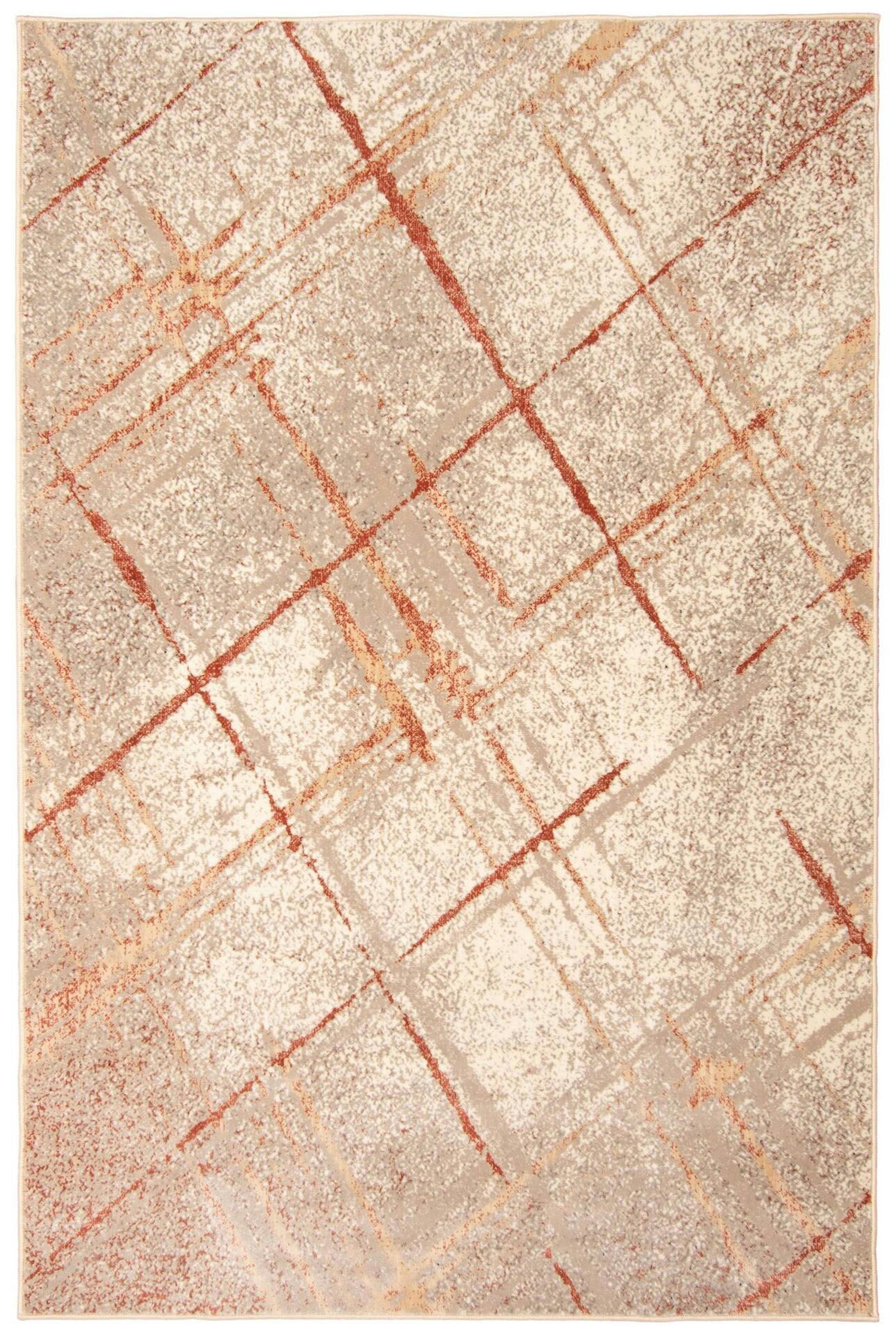 ECARPET Nikita Indoor Area Rug, Coral/Taupe, Assorted Sizes