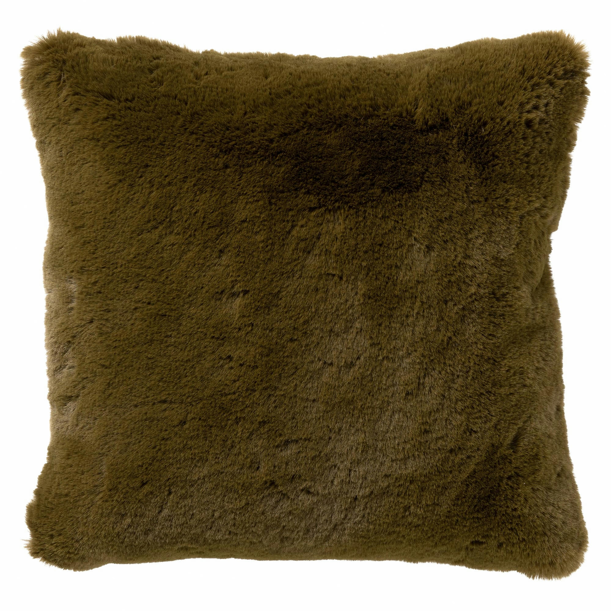- Housse de coussin vert fausse fourrure-45x45 cm uni