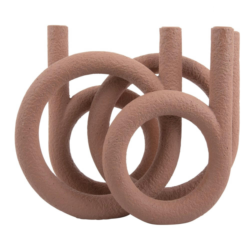 RINGS - Bougeoir 4 bougies en polyrésine terracotta