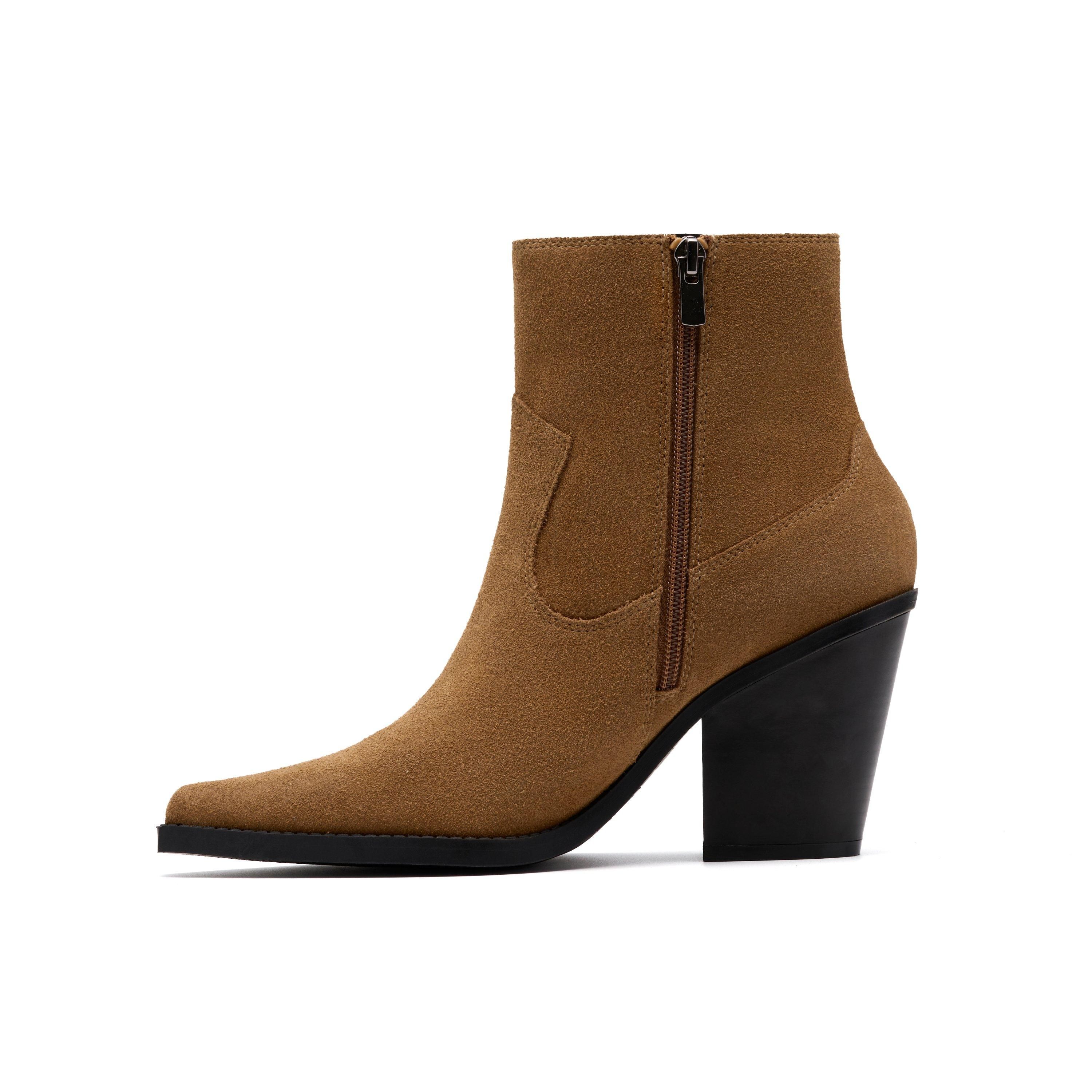 Clarks Kheda West Dark Tan Ankle Boots