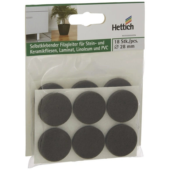 Filzgleiter, rund, Selbstklebend, braun, Ø 28 x 4,5 mm