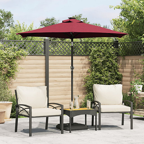 Parasol de jardin avec mât en acier bordeaux 225x225x212 cm vidaXL