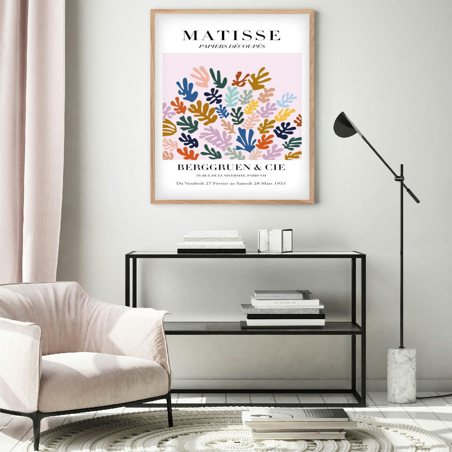 MATISSE - Affiche avec cadre en chêne - Papiers Découpes - 30x40