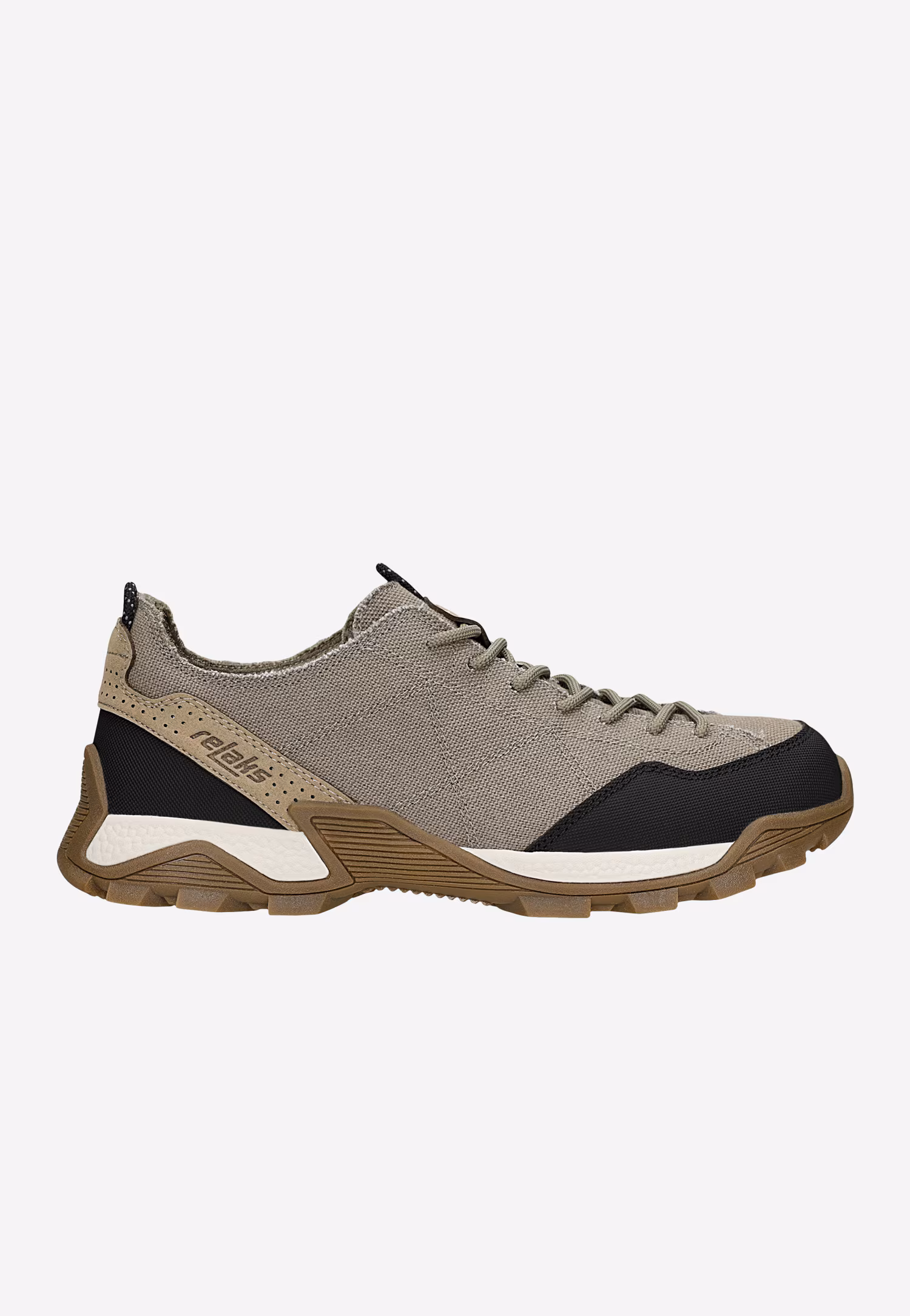 Beżowe sneakersy RELAKS Micropolytex