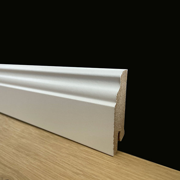 96ml de PLINTHE DUCAL PLINTH en FIBRE DE BOIS COMPACT 60X15 BLANC