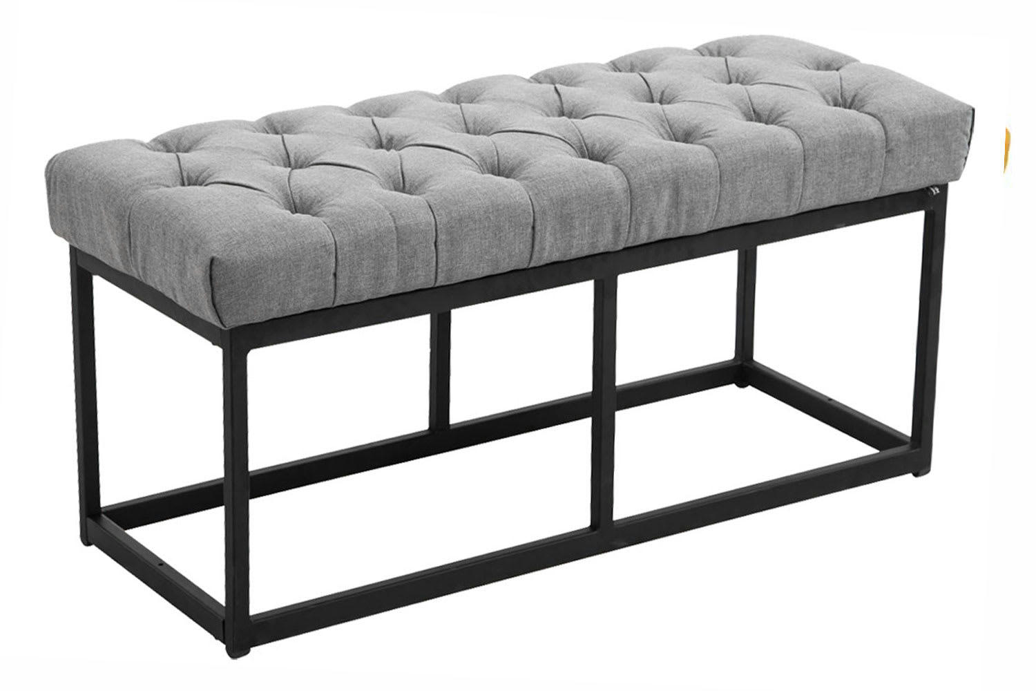AMUN - Banquette avec pieds en métal assise en tissu Gris