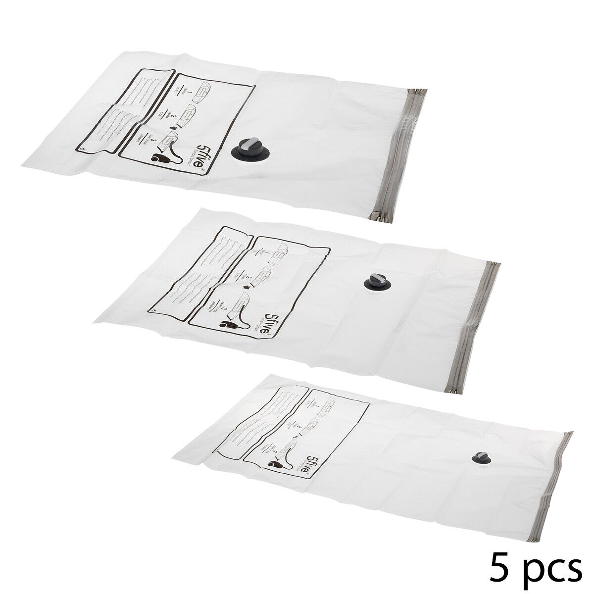 Conjunto de 5 sacos para arrumação vácuo