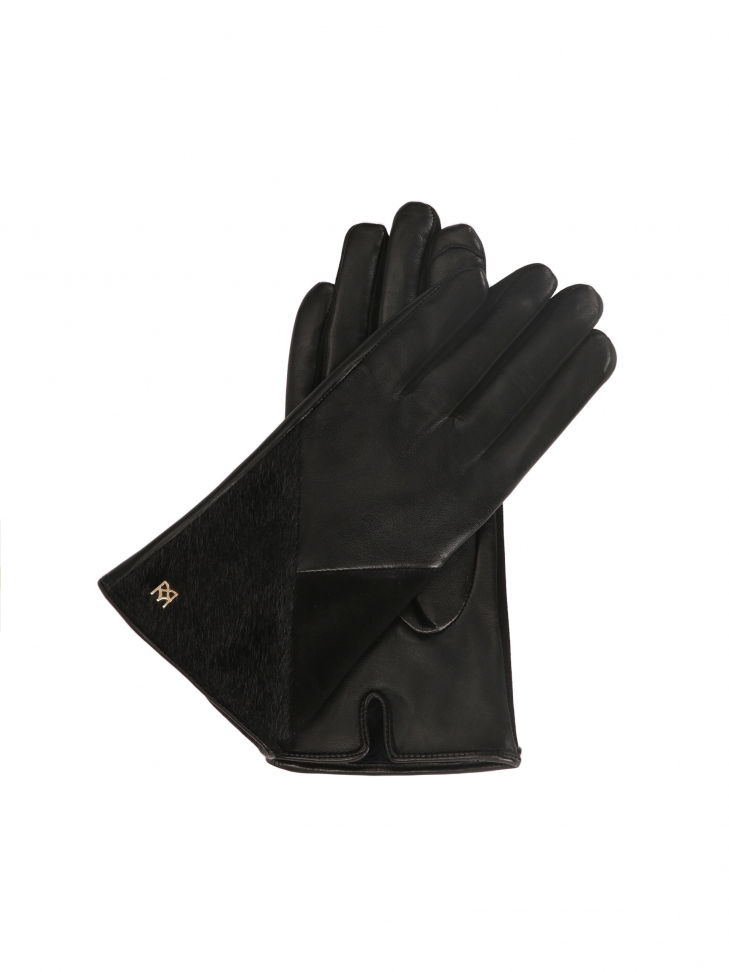 Women's gloves made of combined materials