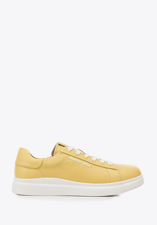 Damskie klasyczne sneakersy na platformie żółte