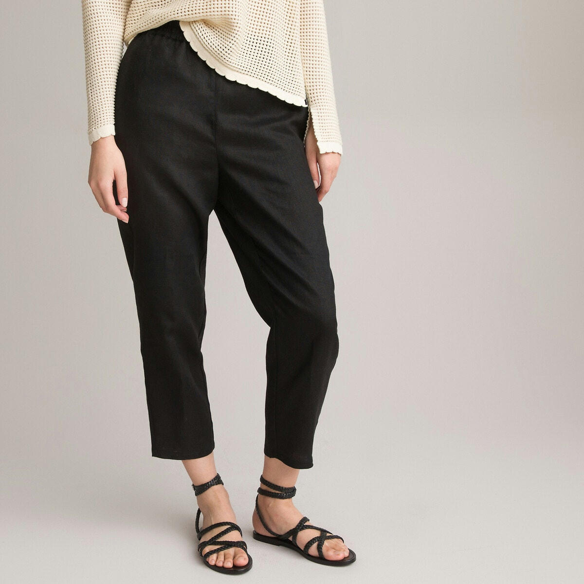 Pantalon jogger, en pur lin