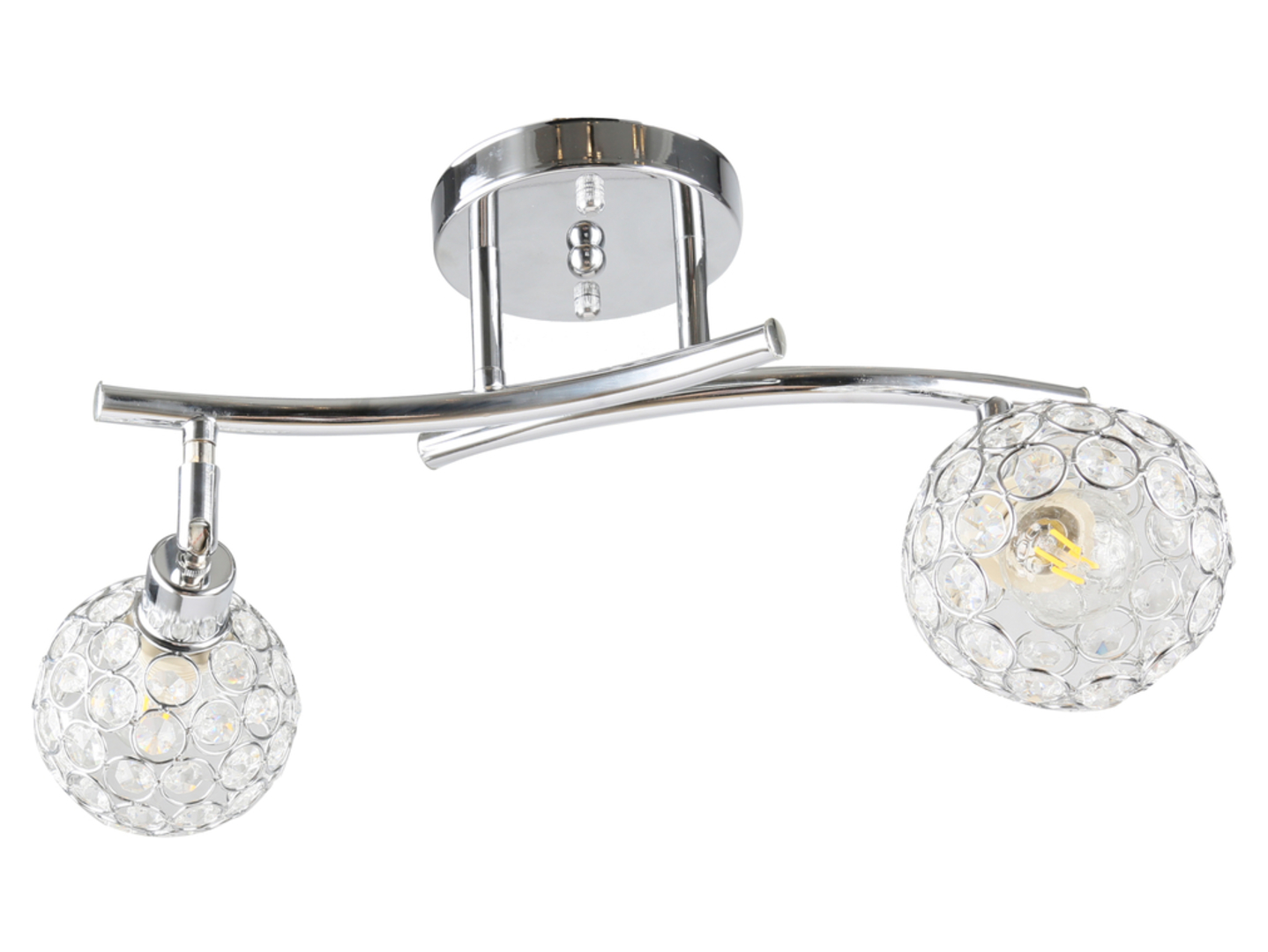 Lampa sufitowa Calipso 2-punktowa stalowa srebrna