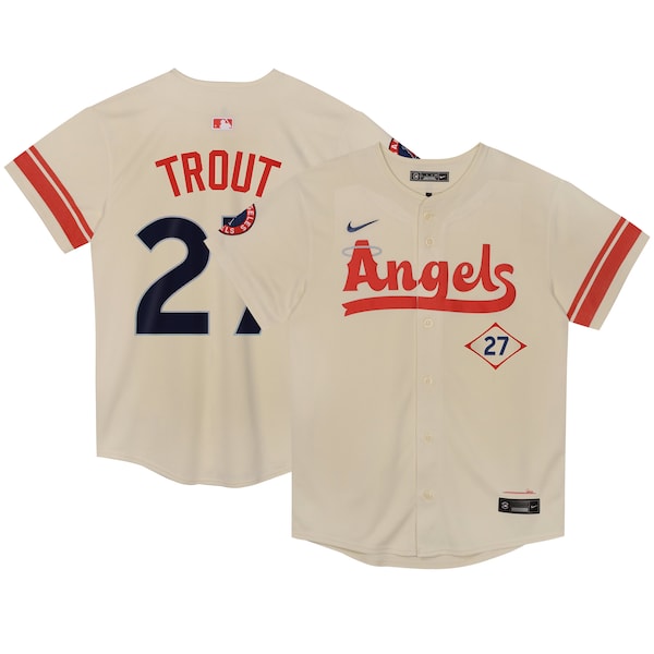 Mike Trout Los Angeles Angels Nike Preschool City Connect Limited Player Jersey - Cream
