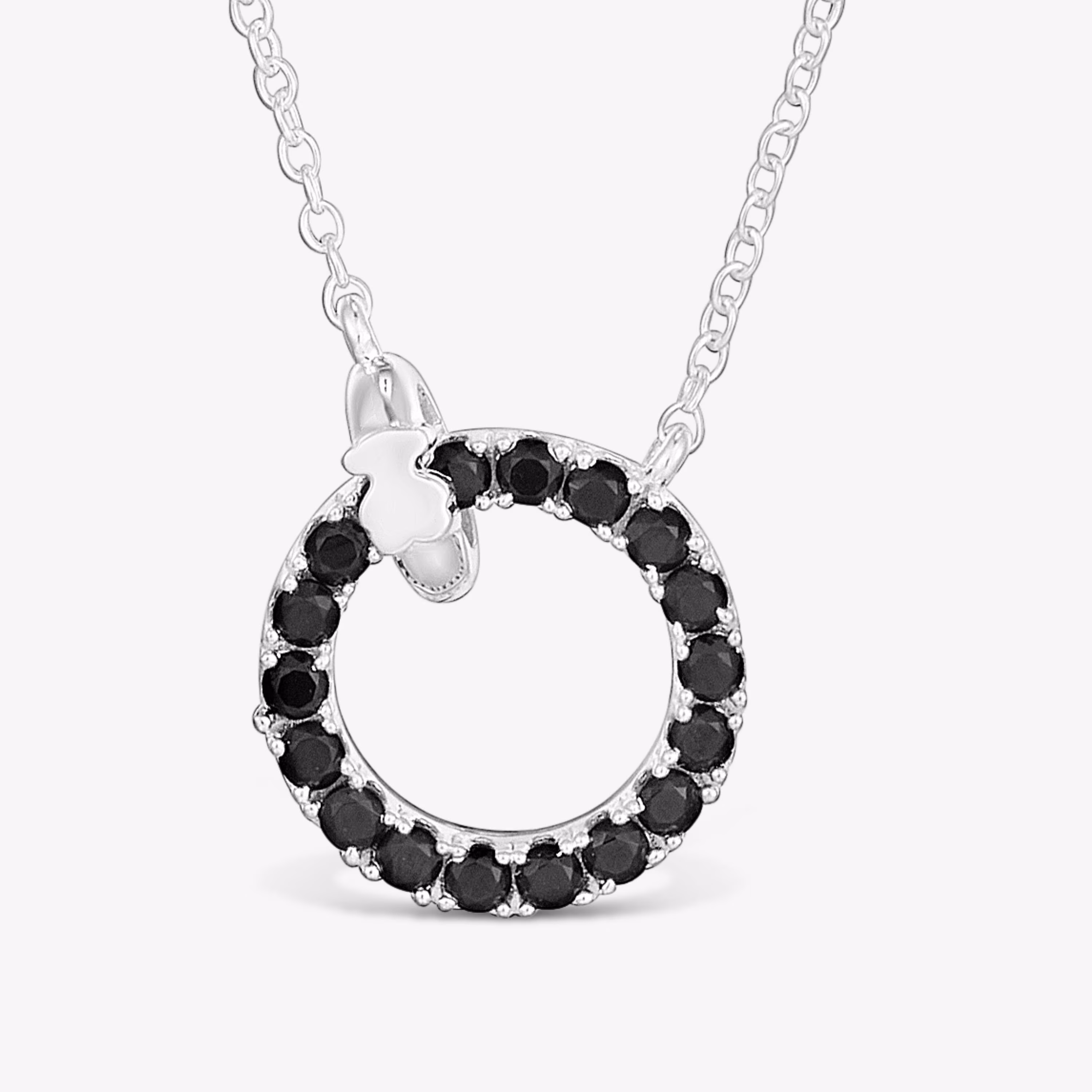 Collar de plata y espinela negra Straight