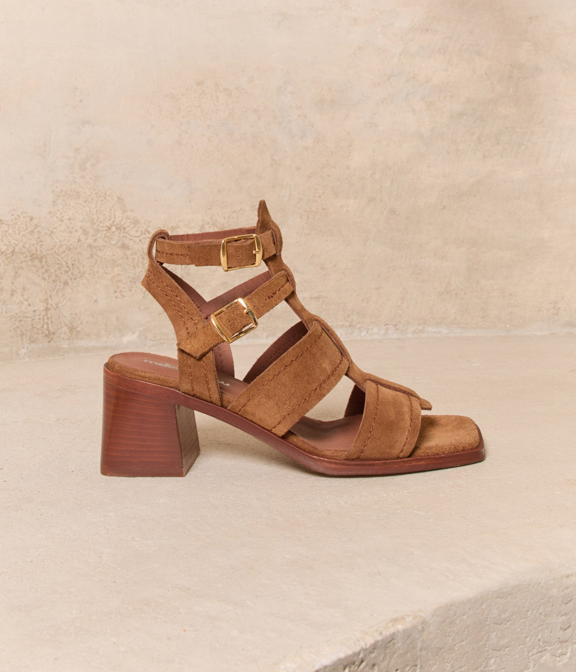 Sandales velours tabac Faustine