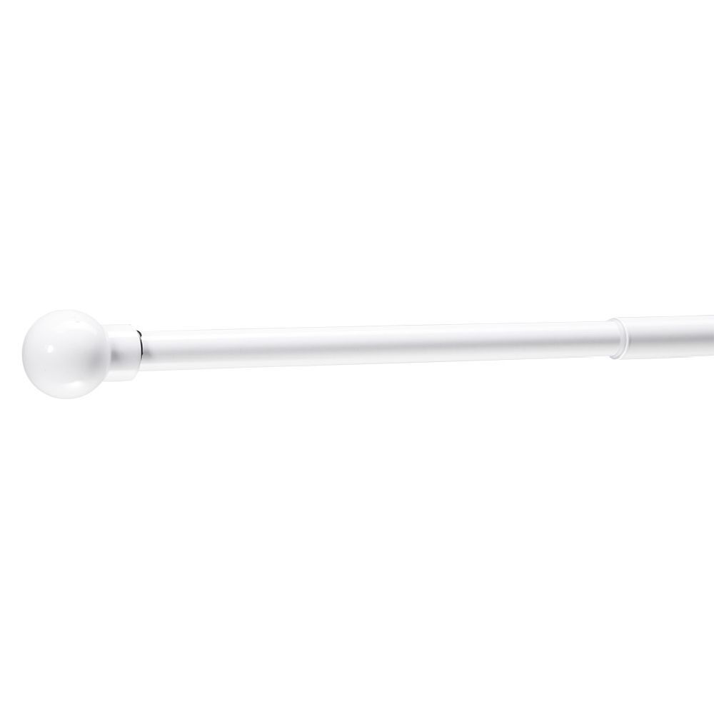 Kit tringle fixe embout mini boule blanc mat L180cm