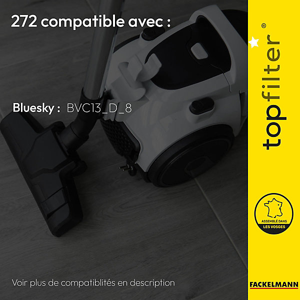 Lot de 4 packs de 2 sacs aspirateur 64272 Bluesky TopFilter Premium