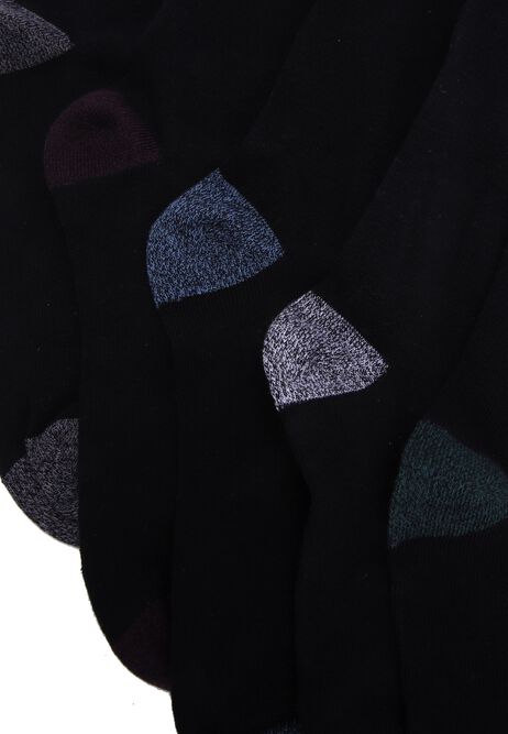 Mens 5pk Black Heel & Toe Ankle Socks