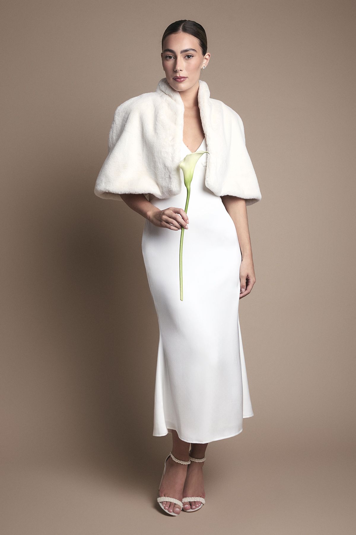 Coast Ivory Faux Fur Short Cape