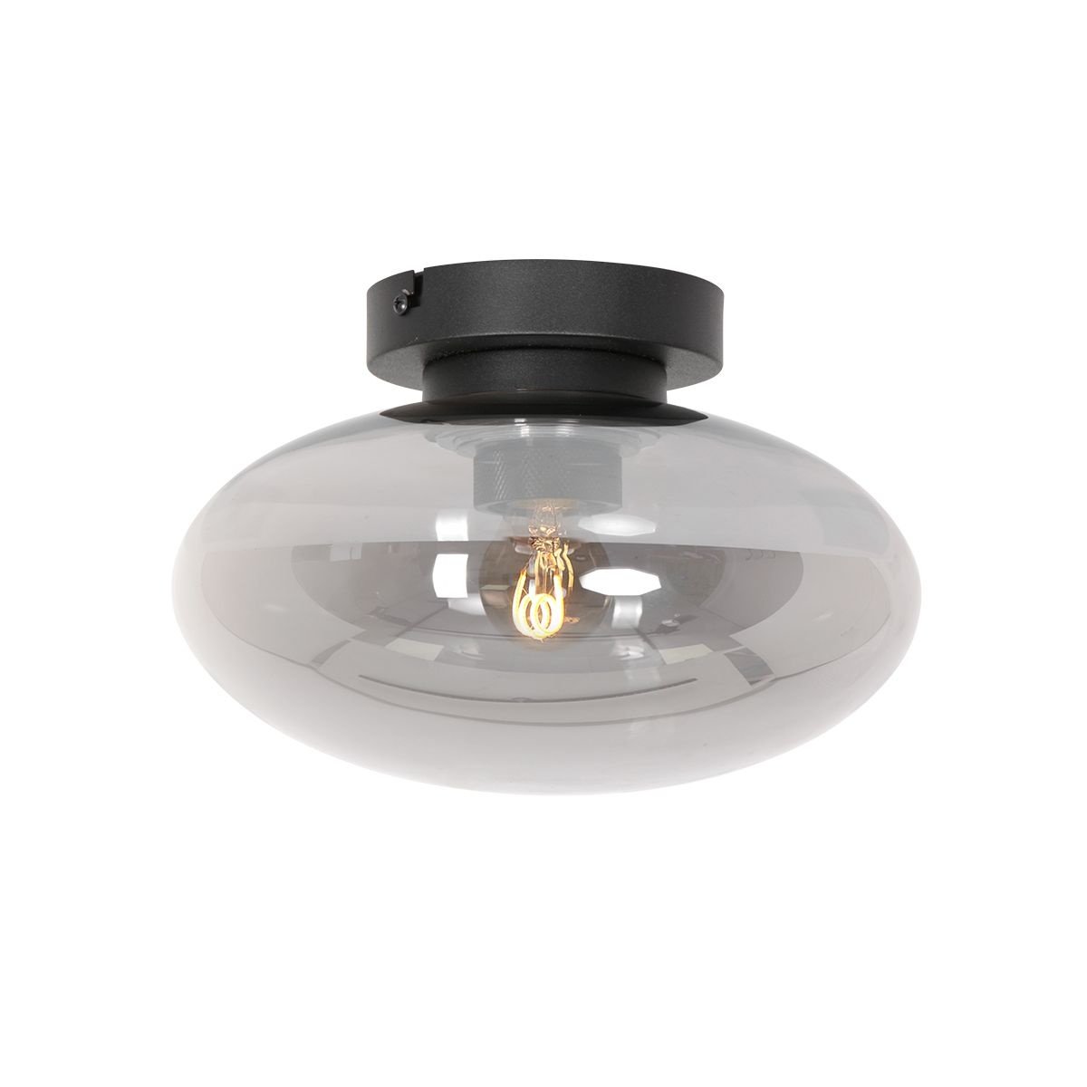 Steinhauer plafondlamp reflexion - 1 lichts - 25x 17 cm - zwart