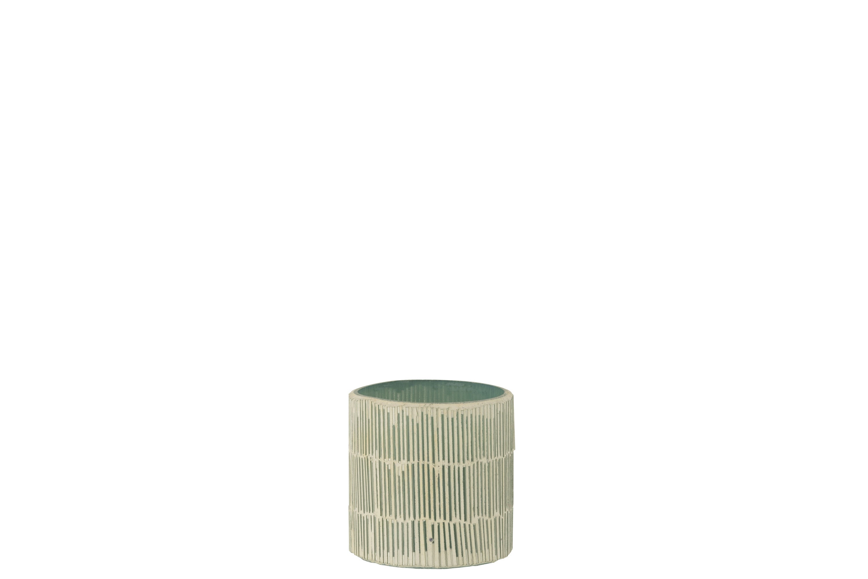 J-Line theelichthouder Mozaiek - glas - grijs - small - 2 stuks