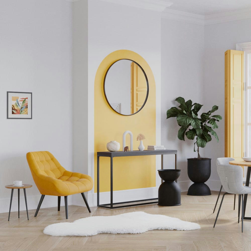 OLAF - Fauteuil en velours jaune