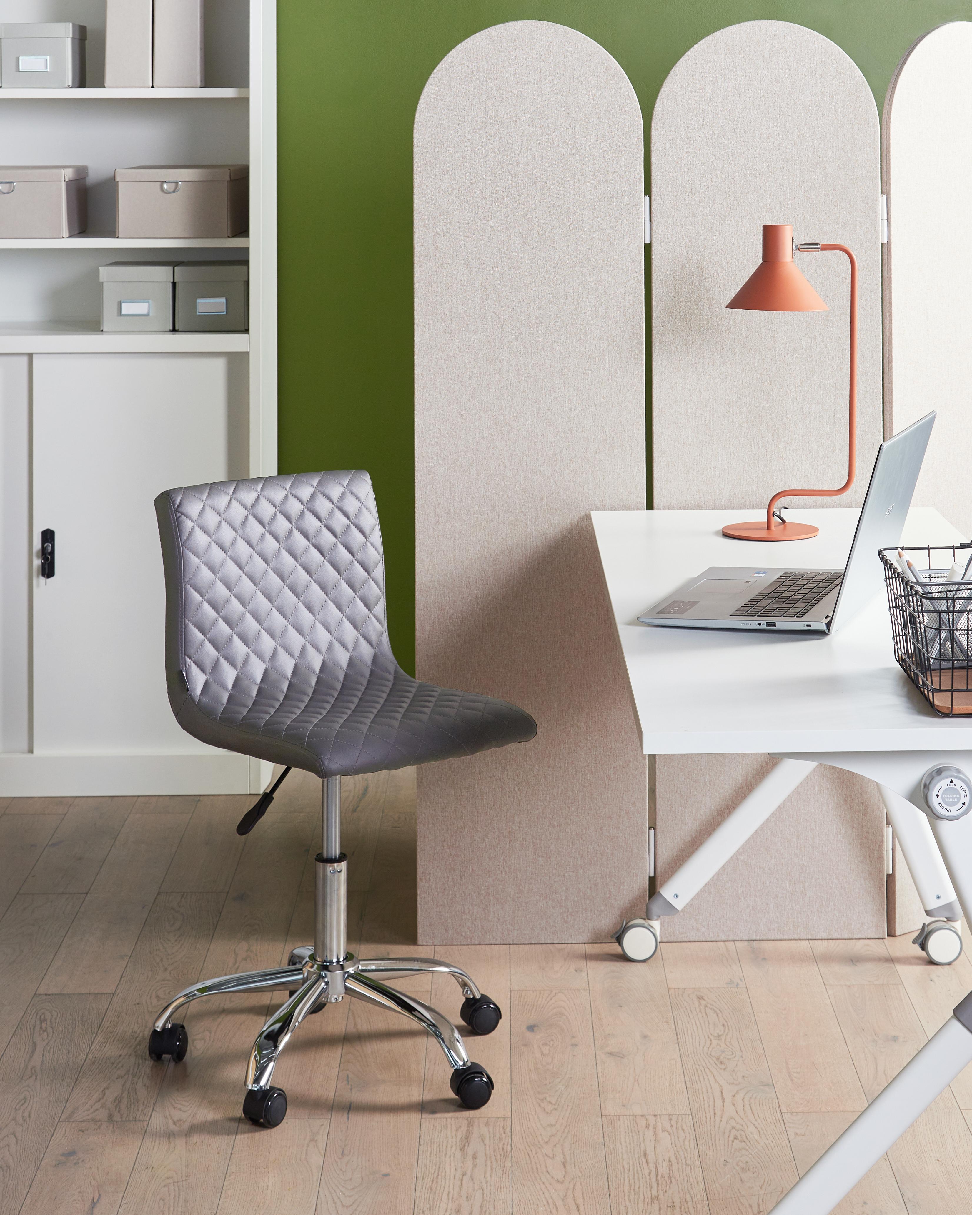 Desk Chair ORLANDO Faux Leather Dark Grey