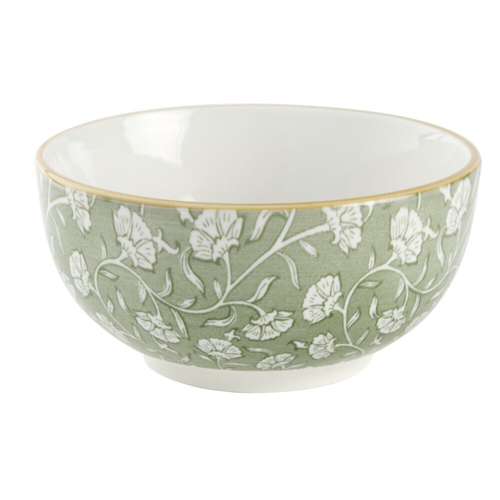 Bol céramique motif floral vert Ø12,5xH6cm