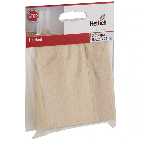 Holzkeil, Buche, 90 x 29 x 24 mm, 3 St.